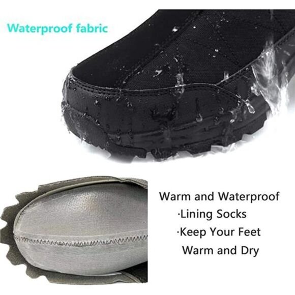 Men\'s Warm Snow Boots, Fur Lined Waterproof Winter Shoes main image 4